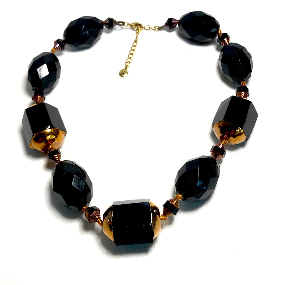 LC Lauren Conrad Copper & Black beaded necklace